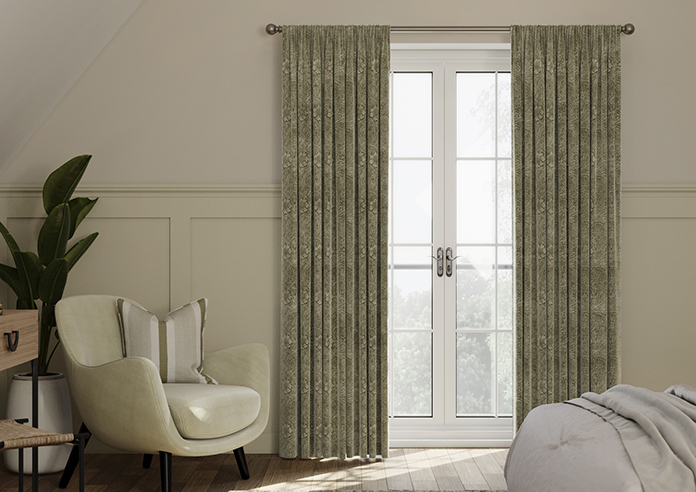 William Morris At Home Marigold Velvet, Sage - Made to Measure Curtains - Image 3